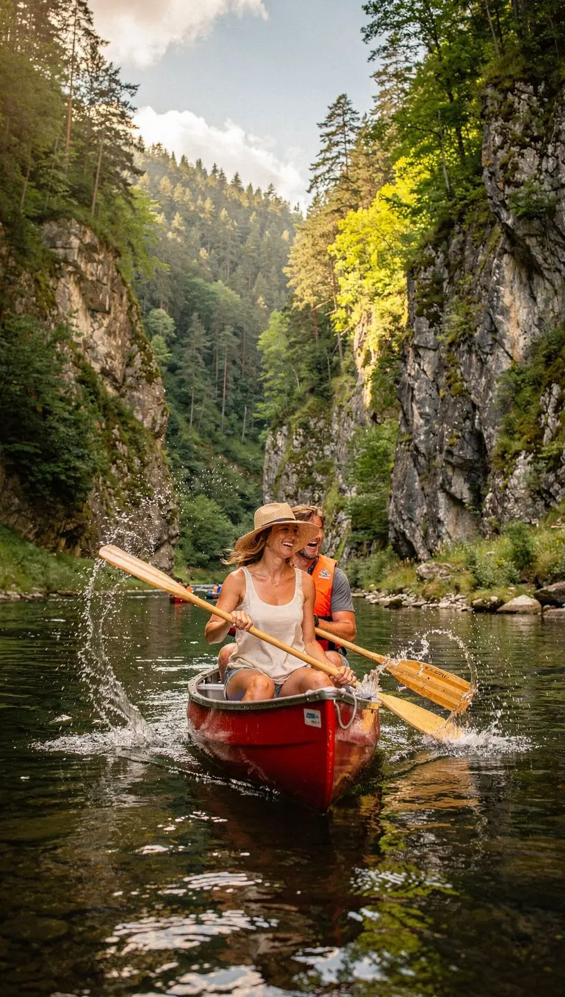 A tranquil lake surrounded by dense trees, reflecting the beauty of Slovakia's nature reserves.